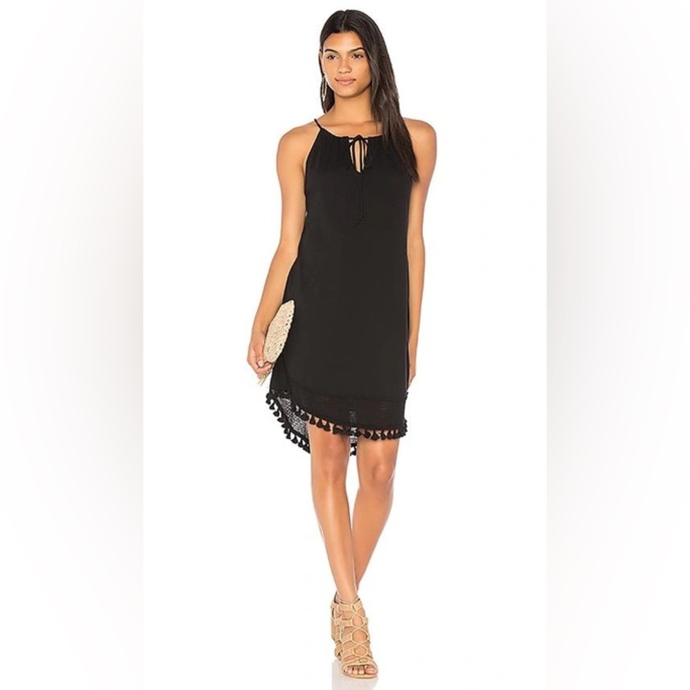 MICHAEL STARS ANTHROPOLOGIE NWOT MIXED MEDIA HALTER FRINGE DRESS